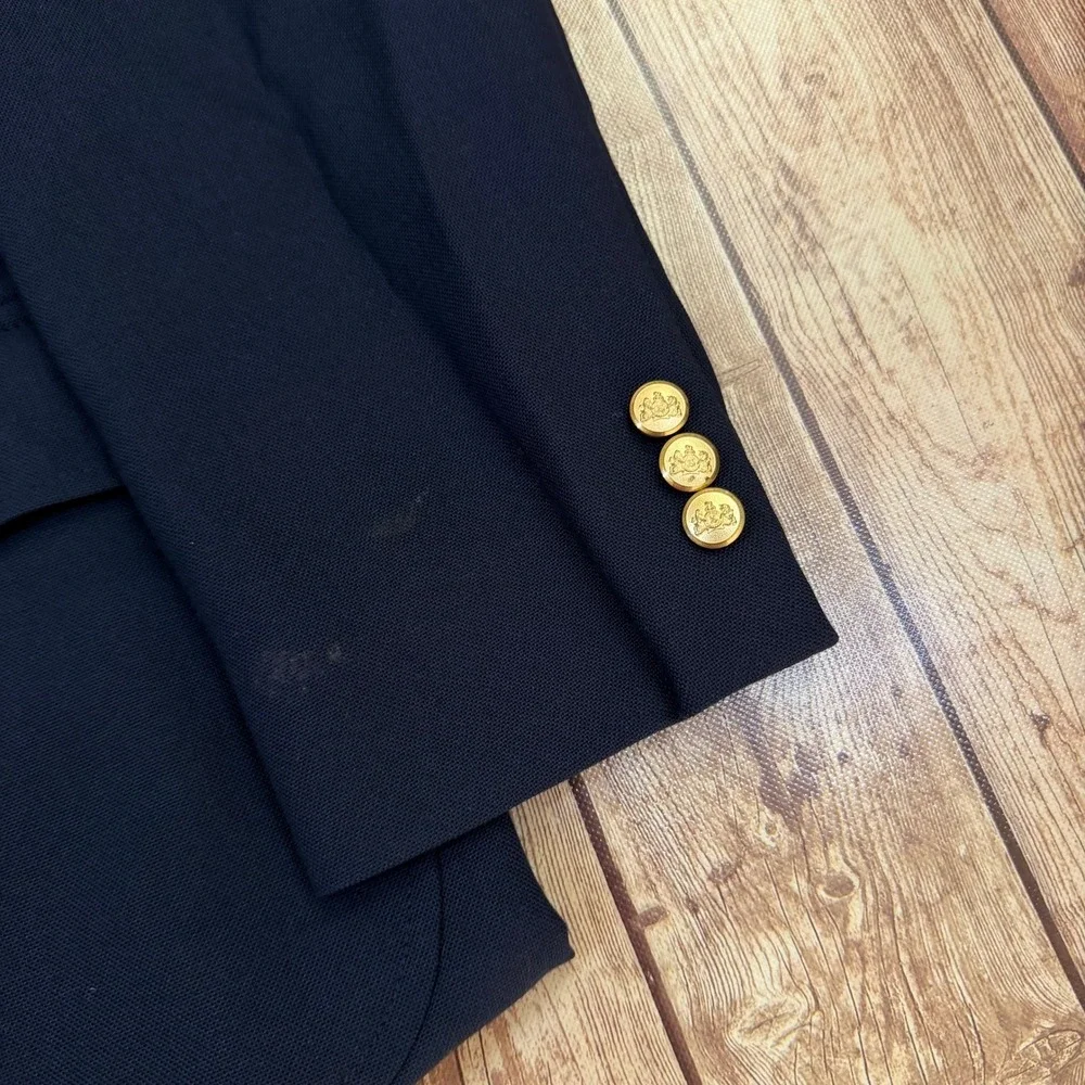 Stafford Classic Blazer Sport Coat Mens size 44R Blue Gold Tone Buttons